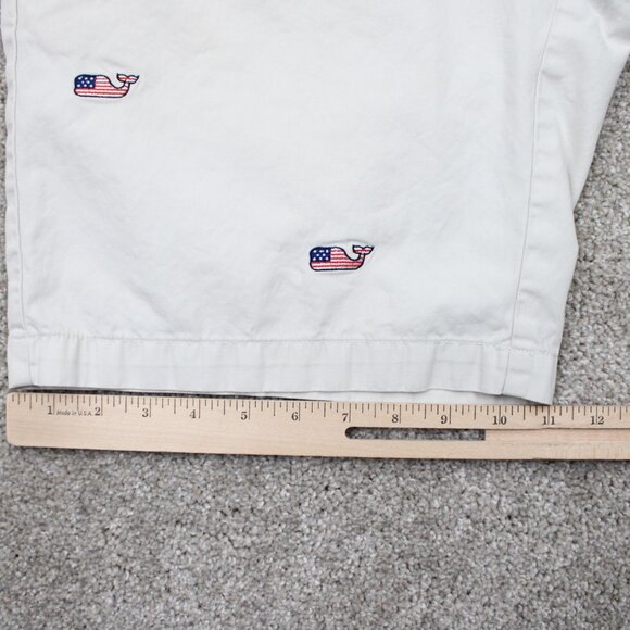 Vineyard Vines Breaker AOP Shorts Mens 32 Beige US Flag Whale All Over Print - Picture 5 of 14